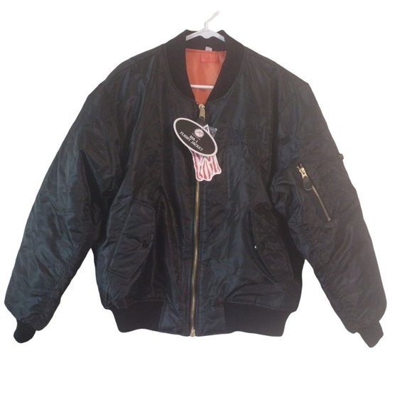 Rothco MA 1 Flight Jacket Mens Large New Girl 2011 2017 Reversible Black Orange - Picture 1 of 9